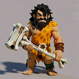 Caveman with bone club